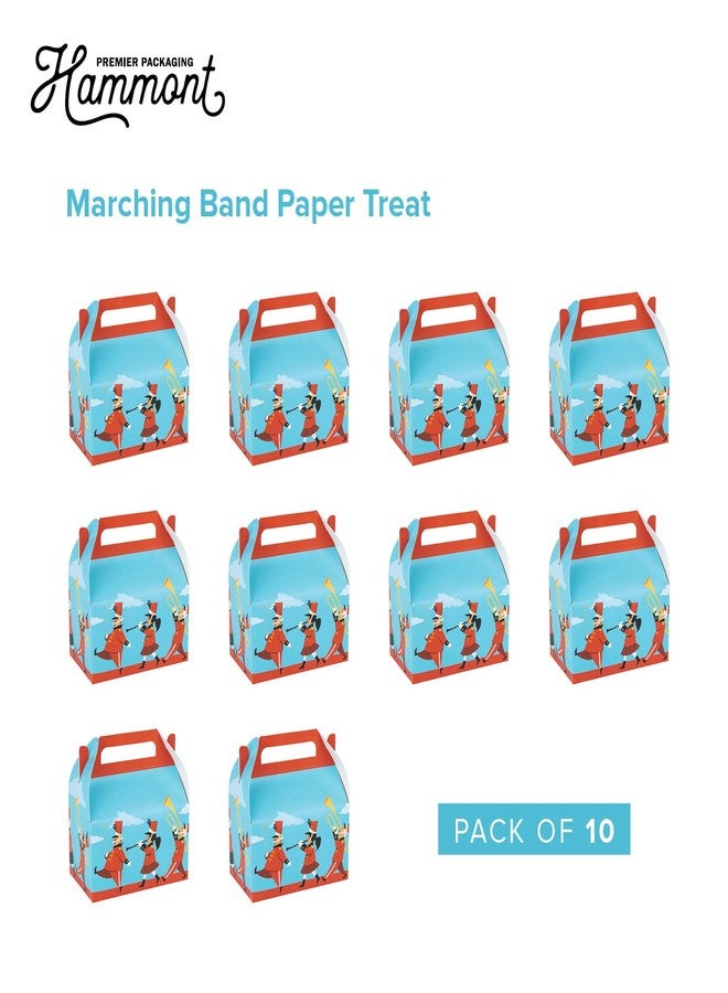 Hammont Party Favor Treat Boxes – 10 Pack,Easy Assemble Toddler Marching Band Themed Gable Boxes, Cookie Box for Gift Giving, Birthday and Holiday Party Décor,6.25x3.75x3.5 Inches - Image 3